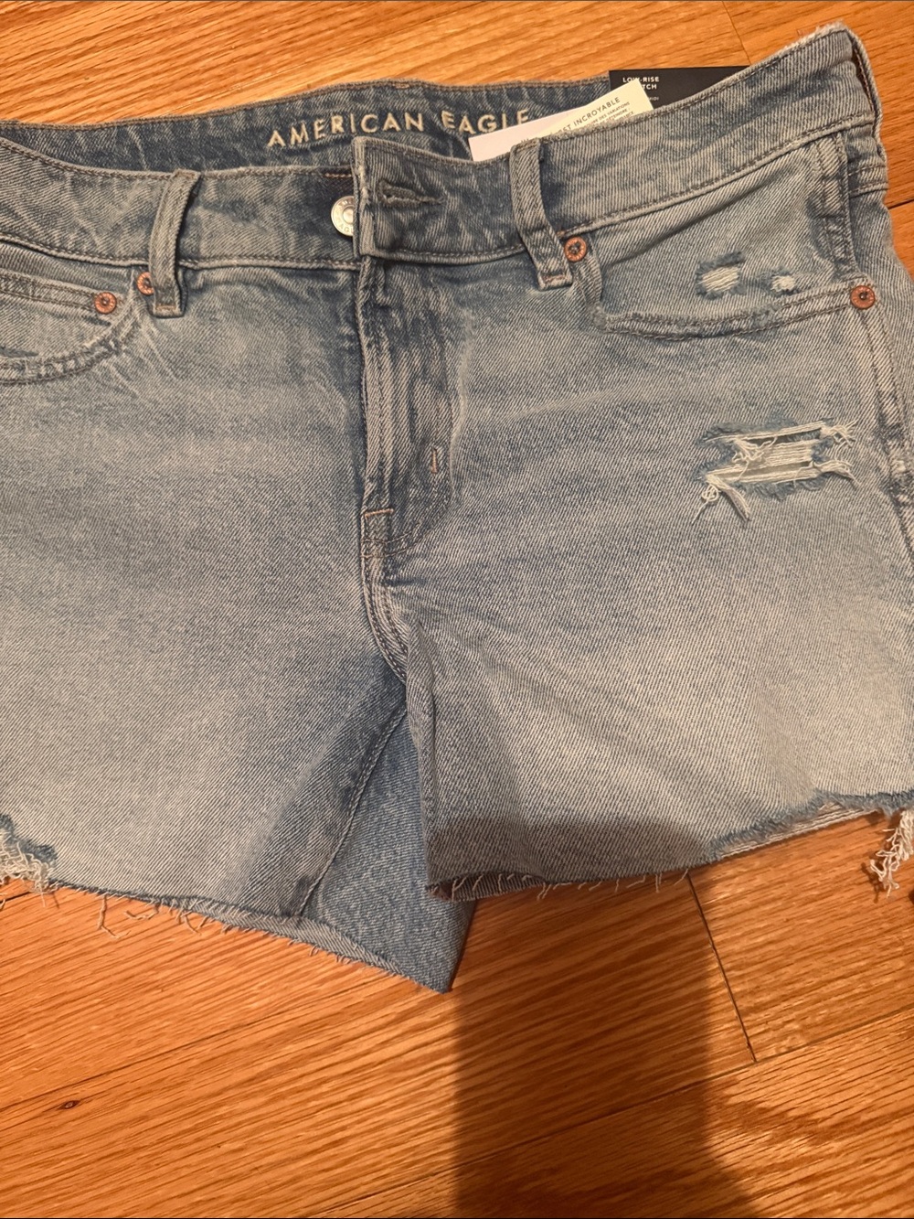 American Eagle Outfitters Light Wash Distressed Denim Cutoff Shorts